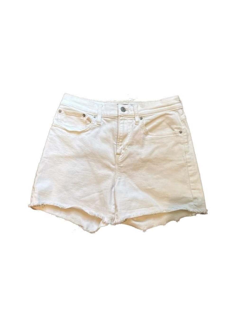 J.Crew Mercantile White Raw Hem Denim Shorts Size 26